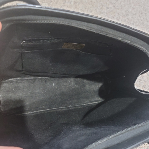 Vtg Due Fratelli Canada Black Genuine Leather Milan Paris Dome Tote Shoulder - Picture 5 of 10